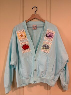 Vintage Handmade Embroidered Lightweight Cardigan